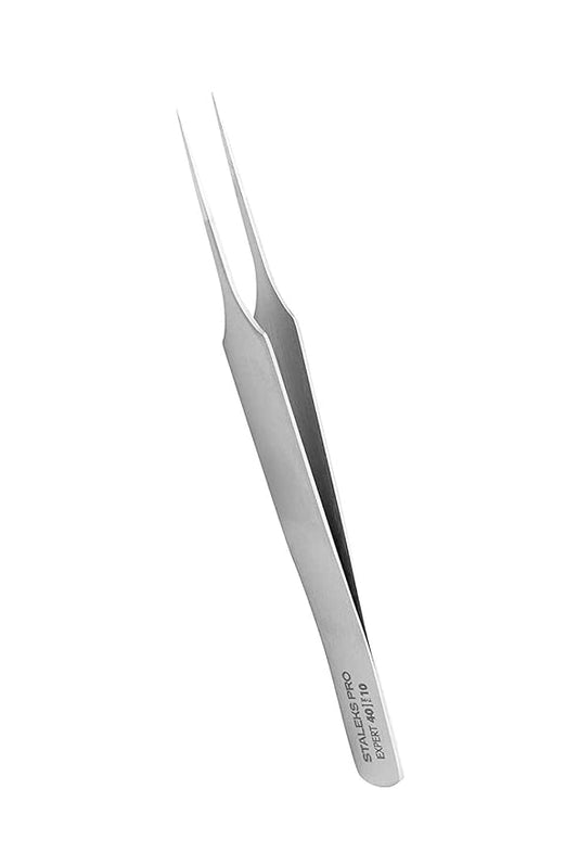 Staleks Pro Professional Eyelash Tweezers EXPERT 40 Type 10 – Straight Tip – Stainless Steel – For Classic Eyelash Separation