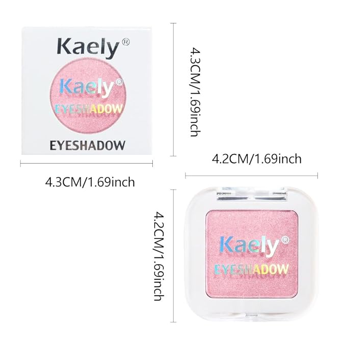 Shimmer Singe Eye Shadow Palette Makeup, Pink Sparkle Shimmer Monochrome Eyeshadow For Older Women, Mini Pressed Pigmented Waterproof Sombras Para Ojos, Vegan, Talc, Paraben & Cruelty Free