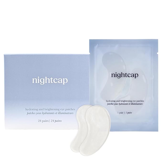 Nightcap Under Eye Patches – Cooling Hydrogel Eye Masks for Puffy Eyes, Dark Circles & Tired Skin – Collagen, Hyaluronic Acid, Niacinimide– 24 Pair Set