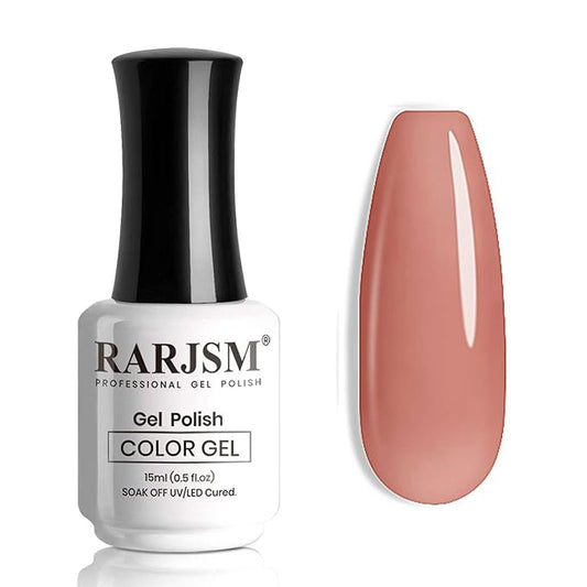 RARJSM Milky Rose Purple Gel Nail Polish LED UV Gel Soak Off Clear Nude Mauve Pink French Manicure Jelly Nail GelPolish Varnish Curing Requires 1pcs 15ml for Home Salon Nail Art DIY