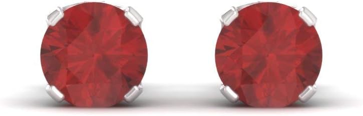 Diamondere Natural and Certified Diamond and Gemstone Solitaire Petite Stud Earrings for Women in 14K Solid Gold | 0.25 Carat Earrings for Women