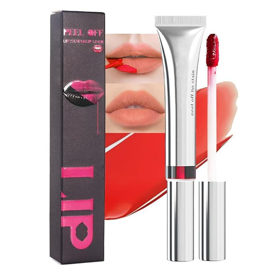 evpct Orange Coral Lip Stains Peel off, Peel off Lip Liner Tattoo Lip Stain Tint Gloss Marker Makeup, Long Lasting Waterproof 24 Hours Matte Finish Transfer-proof Pigmented Color Stay Lipsticks, 115#