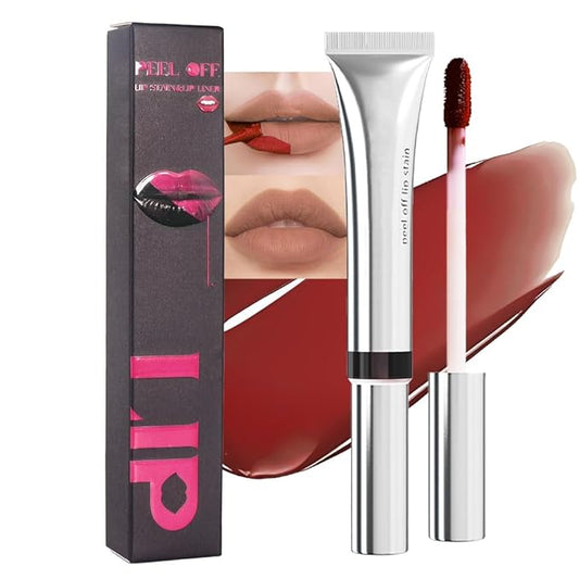 evpct Brown Lip Stains Peel off, Peel off Lip Liner Tattoo Lip Stain Tint Gloss Marker Makeup, Long Lasting Waterproof 24 Hours Matte Finish Transfer-proof Pigmented Color Stay Lipsticks, 145#