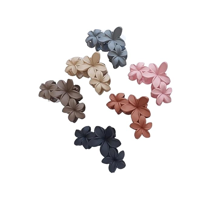 SPEVERT Clips for Women,6PCS Frosted Flower Hair Claw Stylish Hawaiian Beach Big Hair Clips for Thick Long and Curly Hair No Slip Grip ﻿ (1)