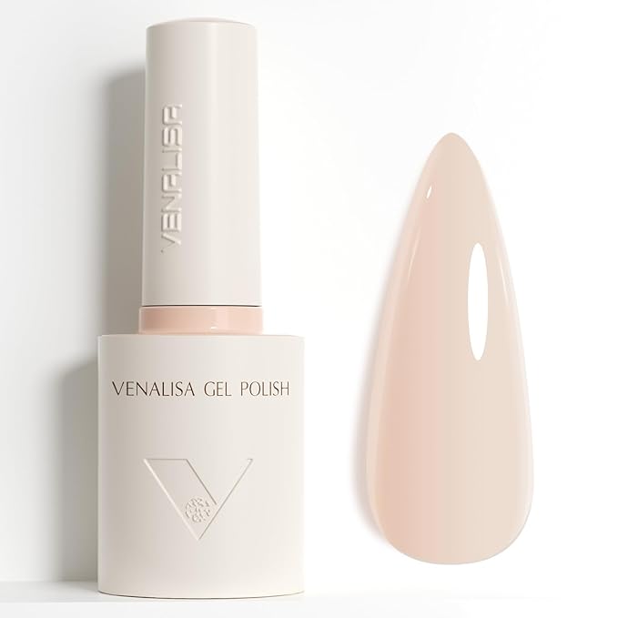 VENALISA Light Pink Gel Nail Polish, 1Pcs Nude Pink Gel Polish Color High Gloss Soak Off U V Nail Manicure Salon DIY