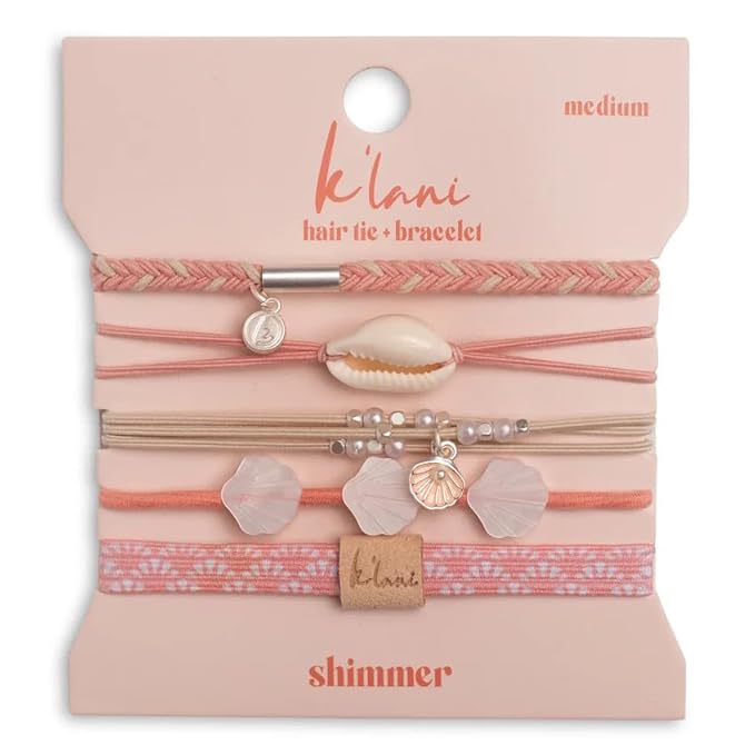 K'lani Hair Tie Bracelets for Women - Elastic Hair Bands That Double as Stylish Jewelry - Shimmer - Small