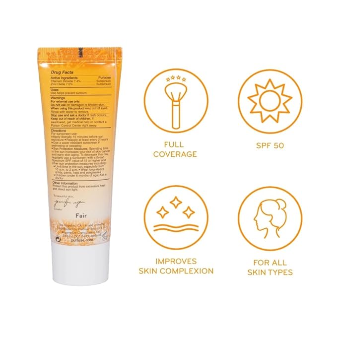 pürlisse Youth Glow Vitamin C CC Cream with SPF 50 - Color Corrector Enriched with Sea Buckthorn, Vitamin C & Hyaluronic Acid - Boosts Radiance & Youthfulness - Paraben-Free - Light (1.4 oz)