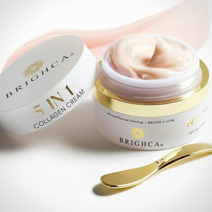 BRIGHCA Collagen Cream 5-in-1 – Korean Anti-Aging Moisturizer for Firming, Hydration & Wrinkle Repair
