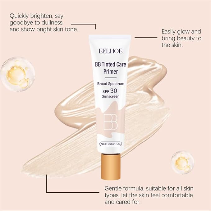 BB Tinted Moisturizer SPF 30, Full Coverage Light-Medium Skin Color Light Hydrating & Smoothing. (natural color)