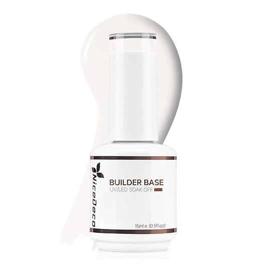 Nicedeco Builder Gel 15ML 8 in 1 Kit - Clear Base, Hard Gel, Extension Nail Gel for Nail Art Design-008