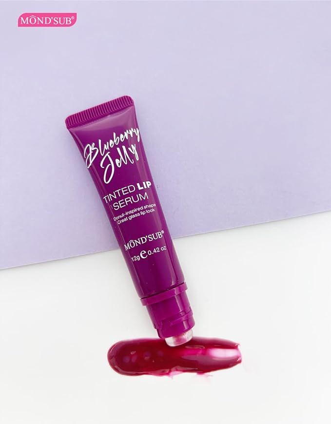 MOND'SUB Blueberry Jelly Tinted Lip Serum: Tinted Lip Balm & Lip Gloss for Women, Lip Oil-Infused Lip Balm Remedy