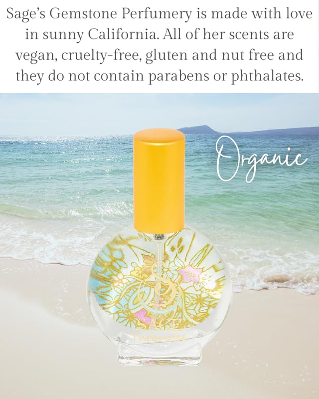 The Sage Lifestyle Turquoise Mini Spray, Grapefruit, Sandalwood, White Musk, Perfume for Women, Long Lasting, Clean Fragrance, Artisan, Summer Beach, Parfum, 1/2oz, Travel Size, Mini Perfume for Women