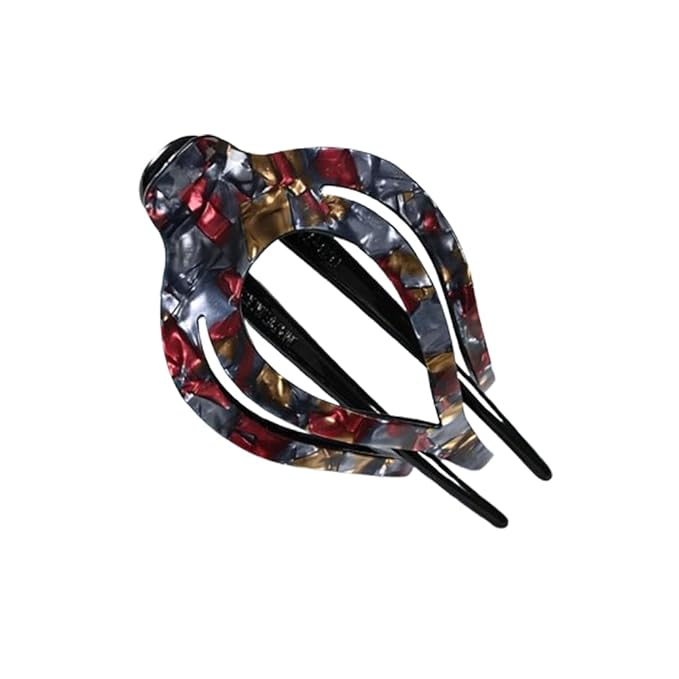 SPEVERT 3.5" Big Heart-Shaped Claw Clips for Women Stylish Curved Duckbill Hair Clips Non-Slip for Secure Alligator Clips (Red)
