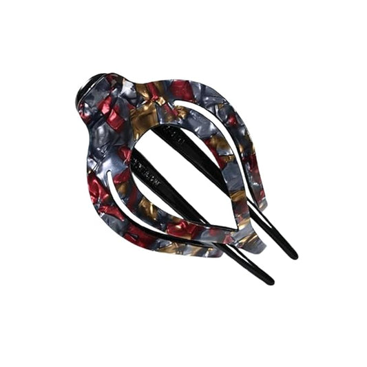 SPEVERT 3.5" Big Heart-Shaped Claw Clips for Women Stylish Curved Duckbill Hair Clips Non-Slip for Secure Alligator Clips (Red)