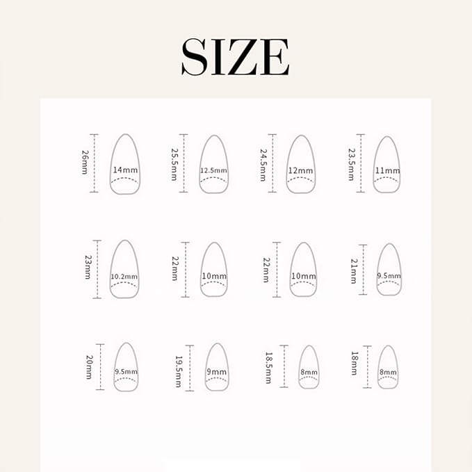 JONKASIPA White Flower Embossed Nail Stickers - Medium Almond Shape Fake Nails Glossy Glue Nail Stickers 3D Gold Line Acrylic Nails French Fingertip Adhesive Fake Nails, DIY Set 24 Pcs