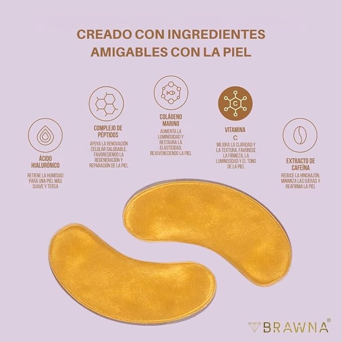 BRAWNA Under Eye Patches – Hydrogel Masks with Retinol, Hyaluronic Acid, Collagen & Caffeine – For Puffy Eyes, Dark Circles, Wrinkles & Fine Lines – Gift Set – 24 Pairs