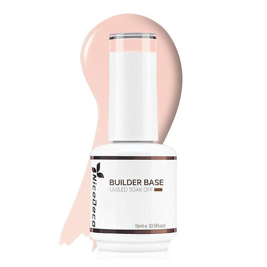 Nicedeco Hema Free Builder Nail Gel Polish 15ML Cruelty Free Vegan 8 in 1 Builder Base Gel Strengthener Hard Gel Extension Nail Gel -006