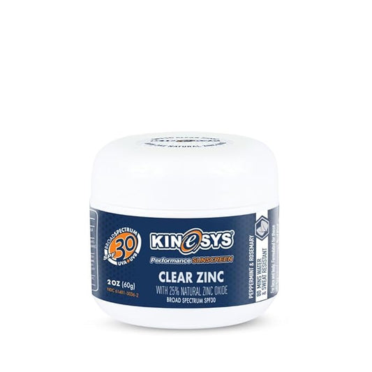 KINeSYS Reef Safe Natural Mineral Zinc Oxide Sunscreen, Rubs in Clear, SPF 30, Broad Spectrum UVA/UVB protection for Face and Body; Alcohol, PABA & Oxybenzone FREE, Peppermint & Rosemary Scent, 60 G