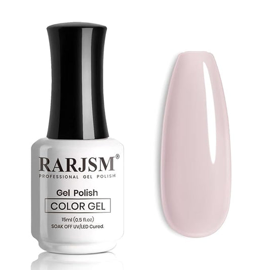 RARJSM Nude Gel Nail Polish Pale Mavue Neutral Nude Colors Skin Tone Cameo Gel Polish Single Bottle 15ml Jelly Sheer Transparent Polish Soak off UV LED Cured for Winter Home Salon DIY French Manicure