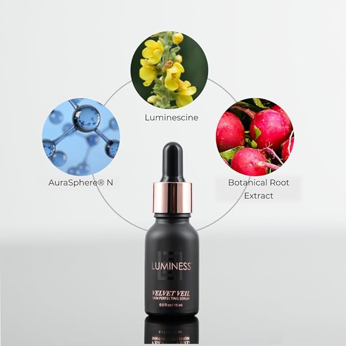 Luminess Velvet Veil - Hydrating Makeup Primer Serum - Pore Minimizer, Smooths Wrinkles and Fine Lines - Lightweight, Non-Greasy, Long-Lasting Make up Gripping Formula, For All Skin Types
