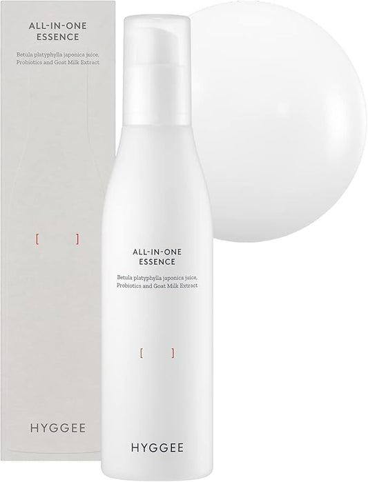 HYGGEE All in One Essence - Moisturizing Face Gel Lotion for All Skin Types - Probiotics & Hyaluronic Acid - Fresh and Soft Formula - Skin Irritation Free, 3.71 fl.oz.