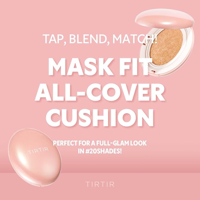 [*Mini Size*] TIRTIR All Cover Pink Cushion | Korean Cushion Foundation, (#15C Fair Porcelain, 0.15 Fl Oz)