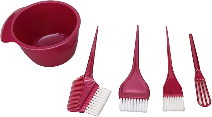 ZJchao Hair Bleach Kit, 5pcs NonSlip with Stirrer Hair Dye Coloring Kit Nylon Fiber Brushes And Mixing Bowl for Professional Dyeing And Styling