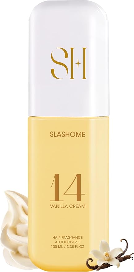 slashome Hair Perfume for Women, Alcohol-Free Vanilla Cream Hair & Body Mist, Lightweight Long-Lasting Fragrance for Hair, Wigs, Body & Fabric, Birthday & Valentine’s Day Gift, 100ml / 3.38 fl oz