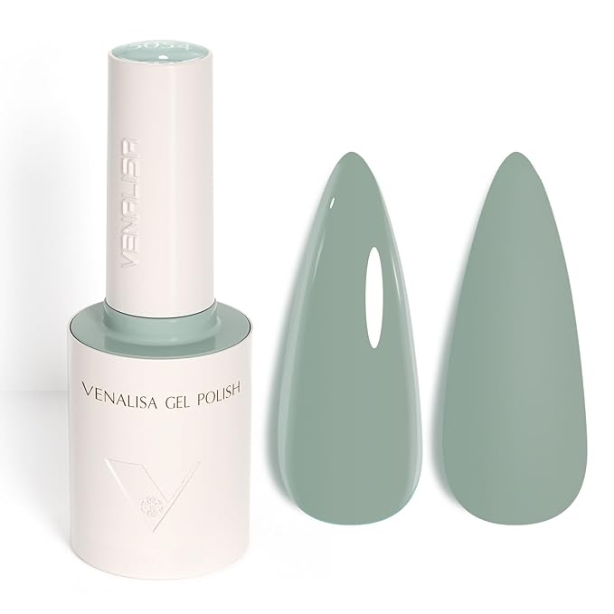 VENALISA Sage Green Gel Nail Polish, 1 Pcs Light Mint Green Gel Polish Color High Gloss Soak Off U V Nail Manicure Salon and DIY at Home Gifts for Women