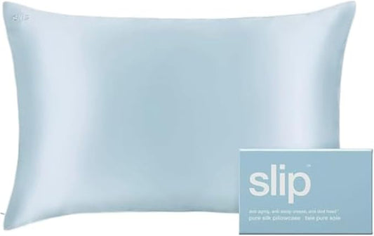 slip The Original Queen Pure Silk Pillow Case - 100% Pure 22 Momme Mulberry Silk - Queen Size Standard Pillow Case - Anti-Aging, Anti-BedHead, Anti-Sleep Crease, Seabreeze (20" x 30")