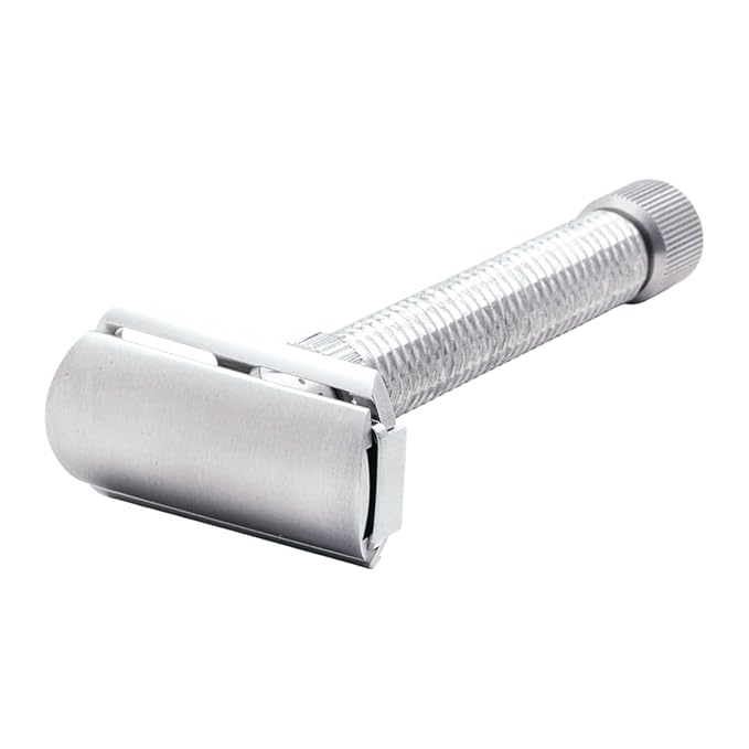 Rex Supply Co. Konsul XL Adjustable Slant Safety Razor – Stainless Steel Double Edge Razor with Long Handle & Diamond Grip | Customizable Shaving Precision | Made in USA | Wet Shaving Essential