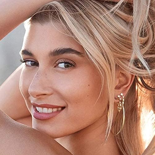 Gacimy Gold Hoop Earrings for Women 14K Real Gold Plated Hoops with 925 Sterling Silver Post