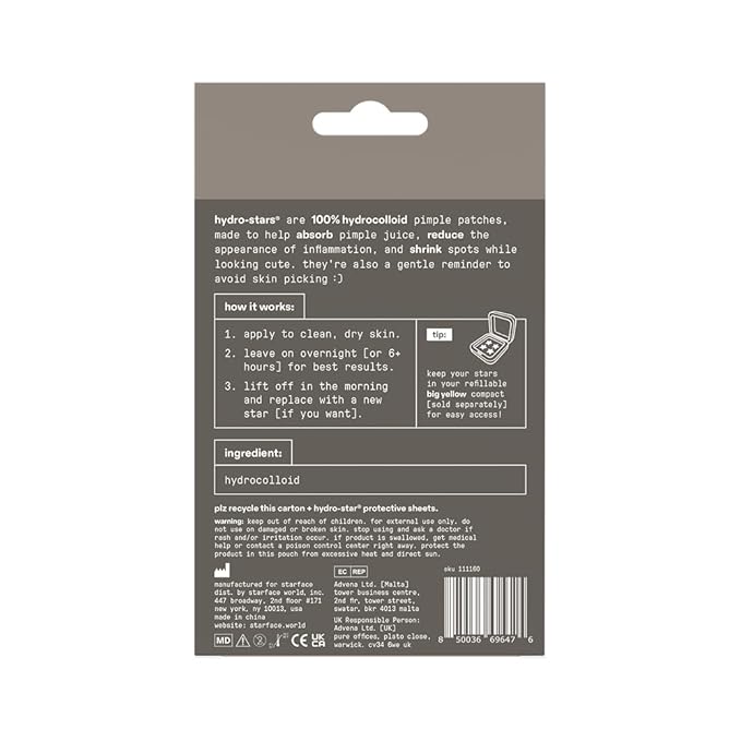 Starface Earth Star BIG PACK, Hydrocolloid Pimple Patches, Absorb Fluid and Reduce Redness, Cute Star Shape and 4 Neutral Colors (96 Count)