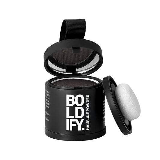 BOLDIFY Hairline Powder (LARGE, 10g) - Root Touch Up Hair Color for Gray Coverage - Bald Spot Concealing Hair Powder for Women & Men - 24-Hour Stain-Proof - Ash Brown