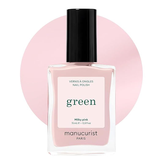 Manucurist Green Nail Polish Milky Pink - Dusty Pink Nail Polish - 9-Free, Plant-Based and Vegan - Manicure - Made in France - Valentines Day Gifts for Women - Gifts for Her - 0.5 fl oz