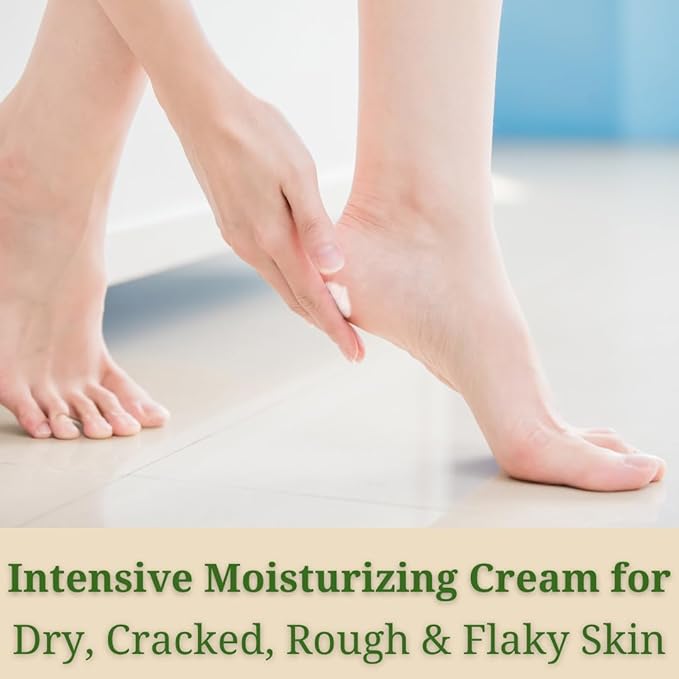 Natural Escapes Peppermint, Rosemary, Eucalyptus & Tea Tree Oil Foot Cream for Dry Feet, Cracked Heels, Calluses, Athlete's Foot - Heel Repair Cream for Women & Men (8 oz)