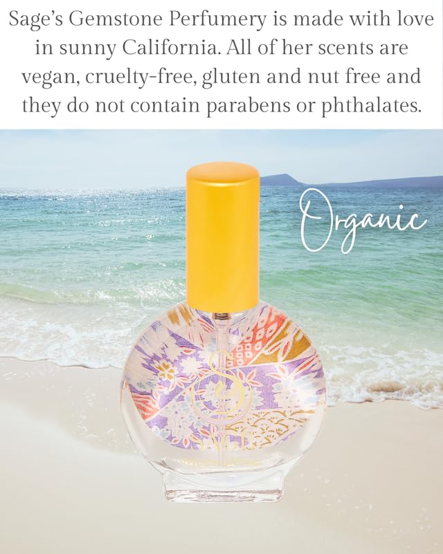 The Sage Lifestyle Moonstone Mini Spray, Gardenia, Lily, Vanilla Musk, Egyptian Musk, Perfume for Women, Long Lasting, Floral Fragrance, Artisan, Parfum, 1/2 oz, Travel Size, Mini Perfume for Women