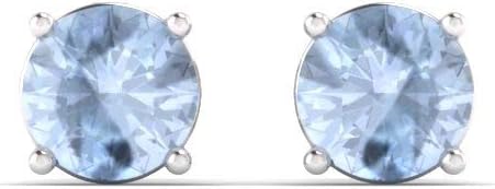 Diamondere Natural and Certified Gemstone Solitaire Petite Stud Earrings in 14K Solid Gold | 0.20 Carat Earrings for Women