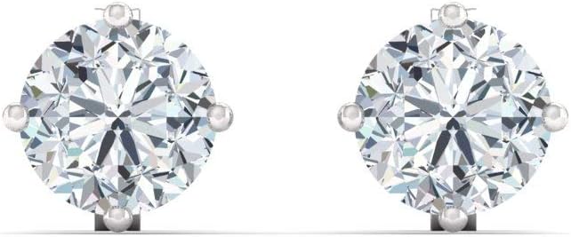 Diamondere Natural and Certified Round Gemstone Solitaire Petite Earrings in 14K Solid Gold |0.61 Carat Earrings for Women