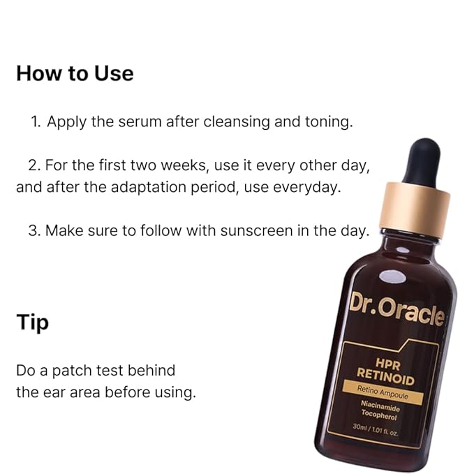 DR. ORACLE Retino Tightening Ampoule – Anti-Aging Retinol Serum for Wrinkles & Fine Lines, Retinoid (HPR), Facial Serum for Sensitive Skin, Spot Care, Korean Skincare, Dermatologist Tested, 1.01 fl.oz