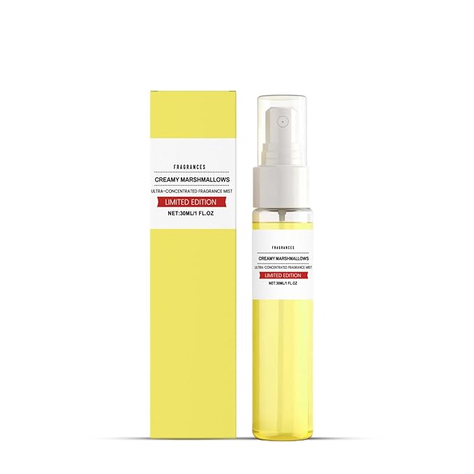 Creamy Marshmallow Fragrance Mist for Women, Sweet Vanilla Scented Body & Hair Spray, Long-Lasting Perfume Mist, Mood Boosting Gentle Formula, Travel Size Portable, 30ml