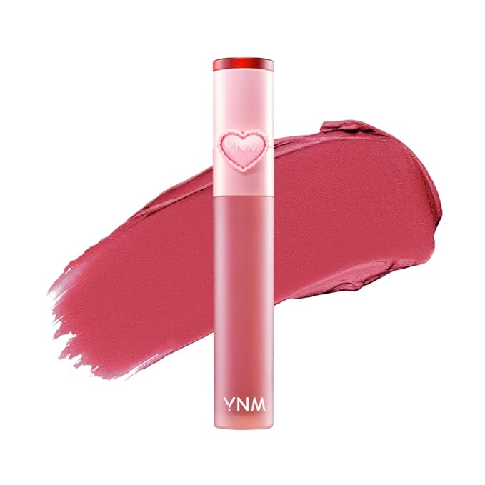 YNM Matte Veil Tint, Soft-Blur Finish, Silicone Lip Brush, K-Beauty, Matte, Moisturizing, Smudge-Proof, Long-Lasting Korean Lip Tint, 0.09 oz (Rose Veil)
