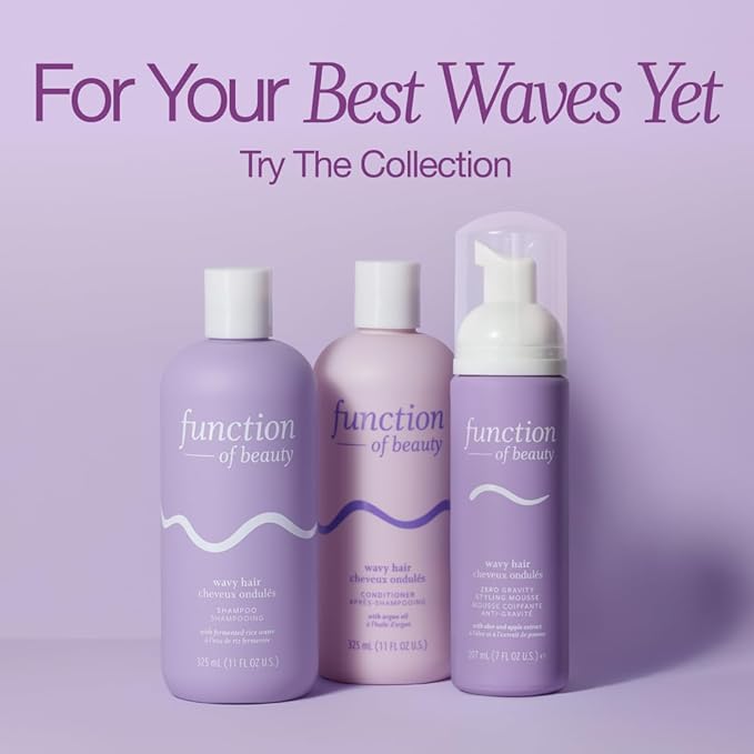 Function of Beauty Wavy Hair Conditioner, 2-Pack - Sulfate-Free Conditioner for Natural Wavy Texture - Lightweight, Anti-Frizz, Strengthening & Hydrating - Hair Care Products