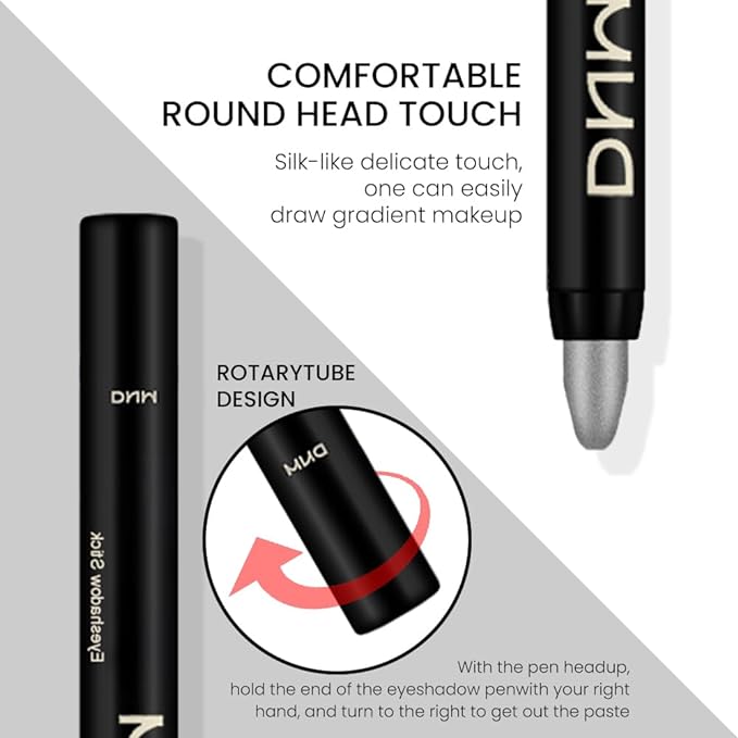 Kaely 2Pcs Cream Eyeshadow Stick Set for Eyes,Light Khaki & Desert Gold Shimmer Pen,Eye Brightener Halloween Makeup,sombras para ojos,Smooth Eye Shadow Highlighter Crayon Pencil Waterproof,04+06