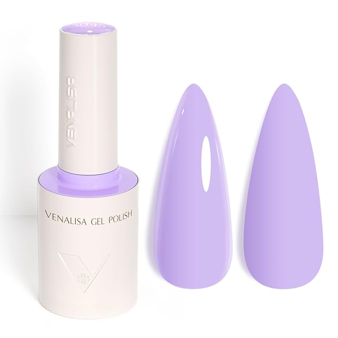 VENALISA Lavender Purple Gel Nail Polish, 1 Pcs Light Purple Gel Polish Pastel Color High Gloss Soak Off U V Nail Manicure Salon and DIY at Home Gifts for Women
