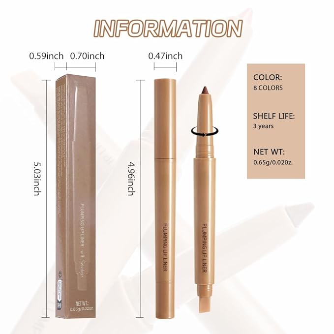 Waterproof Matte Lip Liner Pencil with Silicone Smudger – Long-Lasting Retractable Velvet Crayon, Vegan & Cruelty-Free, Define & Sculpt Lips for Work, Date, Party & Travel (07#, pack of 1)