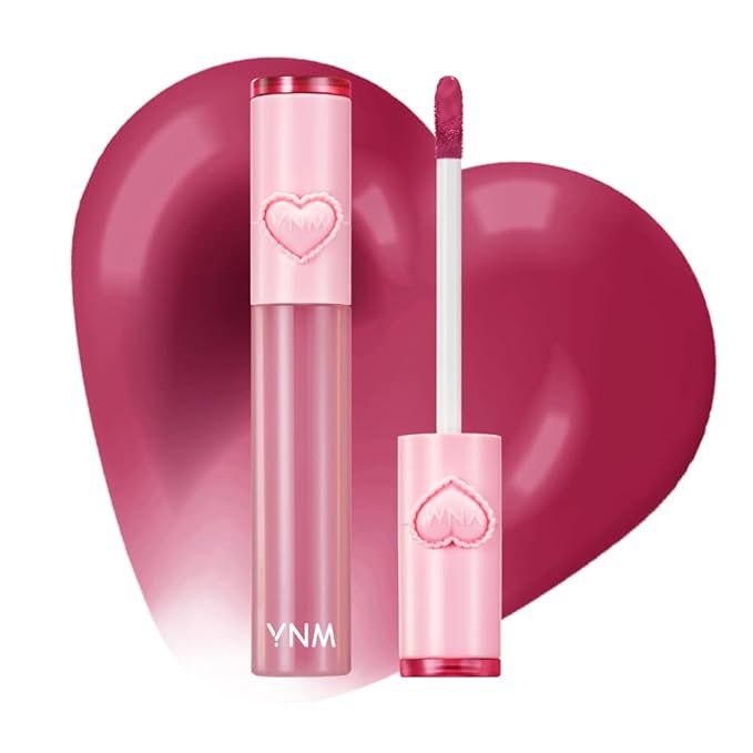 YNM Heart Jelling Tint, PLUM JELLING, Silicone Lip Brush Included, K-Beauty, Non-Sticky, Moisturizing, Smudge-Proof, Korean Lip Tint, Long-Lasting, Vivid Color, 0.09 oz