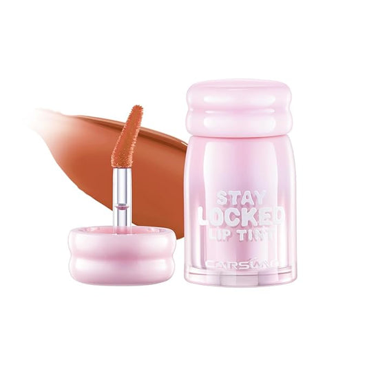 CARSLAN Stay Locked Lip Tint, Quick-Dry Long Lasting Transfer Proof Matte Lip Stain, Moisturizing Glow-Boosting Lightweight Lipstick (06)