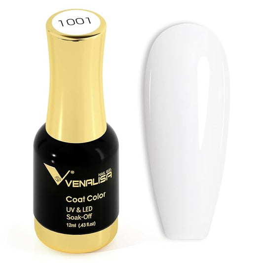 VENALISA White Gel Nail Polish 1 Pcs 12ml White Color Gel Polish Soak Off UV Salon Manicure DIY at Home Nail Art For Girls Women