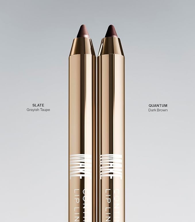 MAKE Beauty Continuum Lip Liner – Long Lasting Creamy Liner with Velvet Matte Finish – Includes Built-In Sharpener and Blending Brush – Highly Pigmented Grayish Taupe Lip Color – Shade, Slate